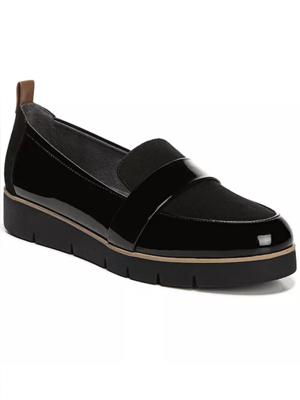 Dr. Scholl's Black Patent & Matte Webster Platform Loafer